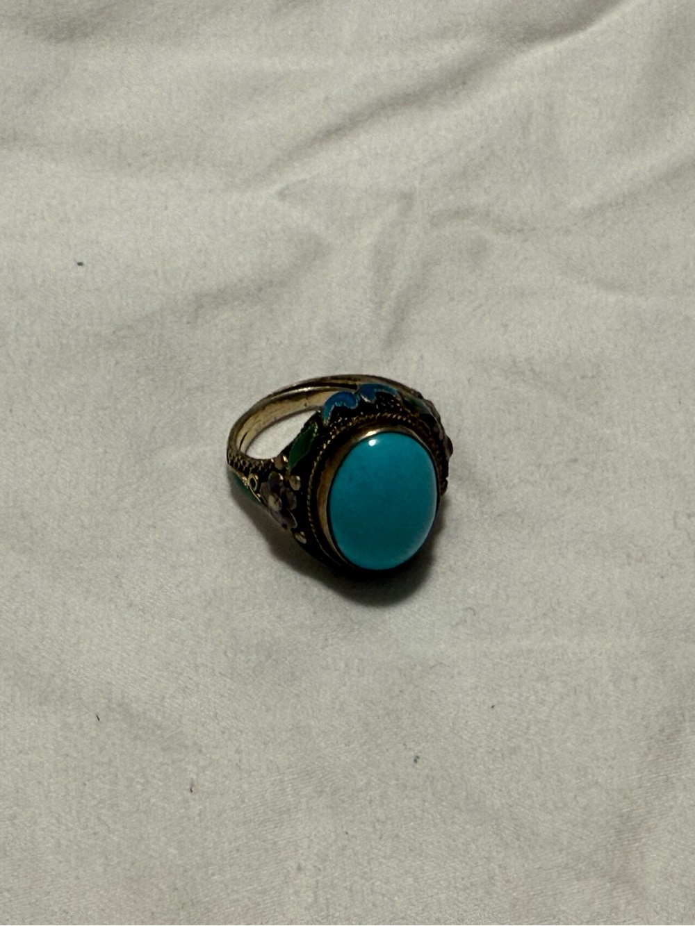 Turquoise Cabochon Statement Ring - Blue Gem Women's Ring